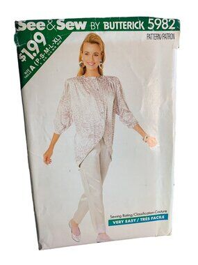 Butterick Shirt Pant Sewing Pattern Size 6 8 10 12 14 16 18 20 22 5982 Uncut